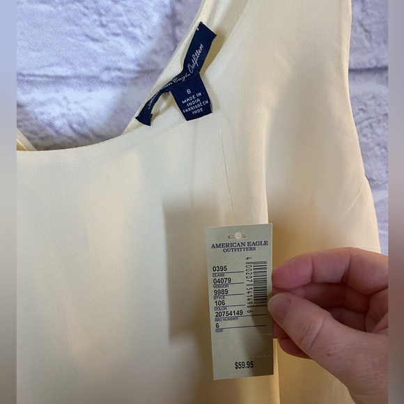 American Eagle Outfitters Cream Fringe Flapper Dress Fearless NWT Size 6 - Picture 5 of 7